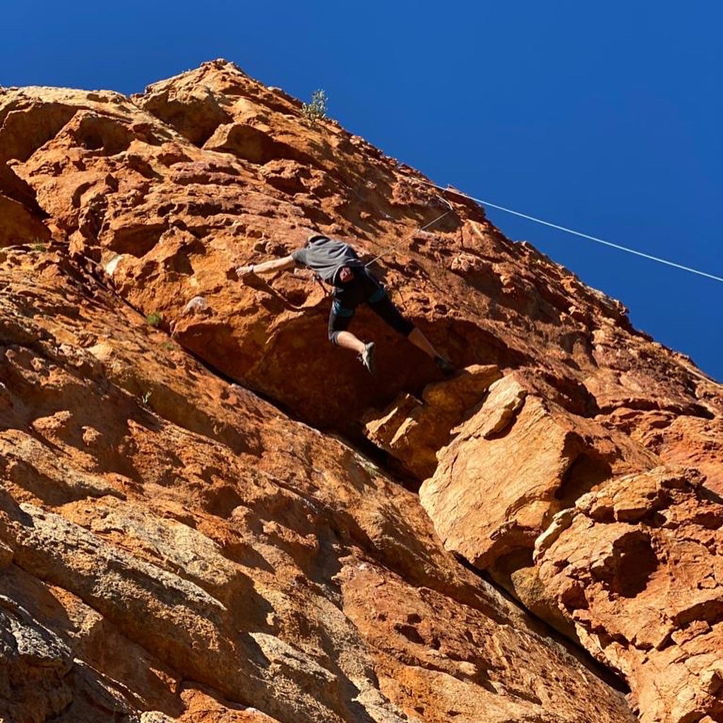 Person hiking in nature
